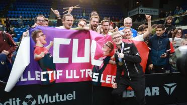 Félix Lebrun et ses supporters