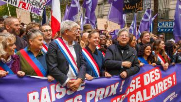 Le cortège de La France insoumise lors d'une manifestation le 17 octobre dernier.