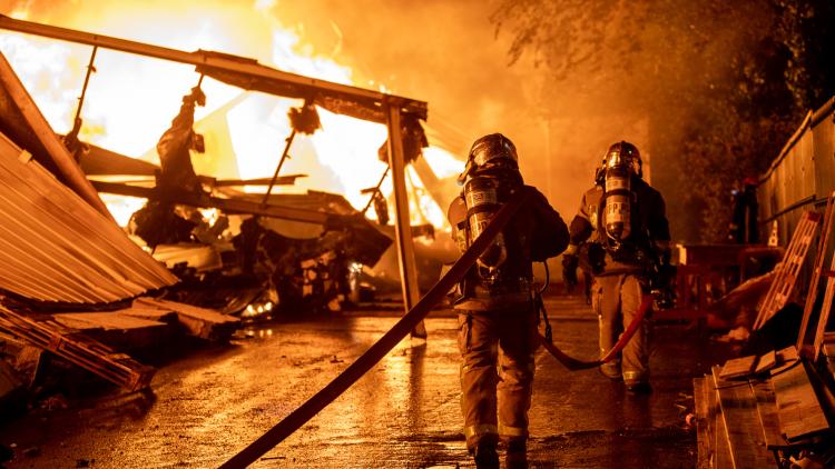 pompiers, nuit