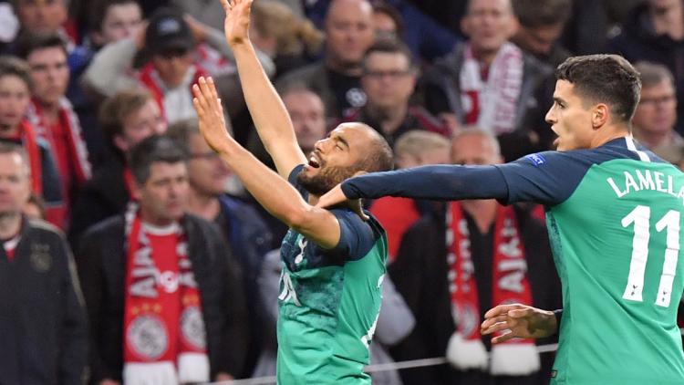 Lucas buteur face à l'Ajax (1280x640) EMMANUEL DUNAND / AFP