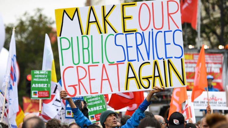 manifestation, services publics crédit : ERIC FEFERBERG / AFP - 1280