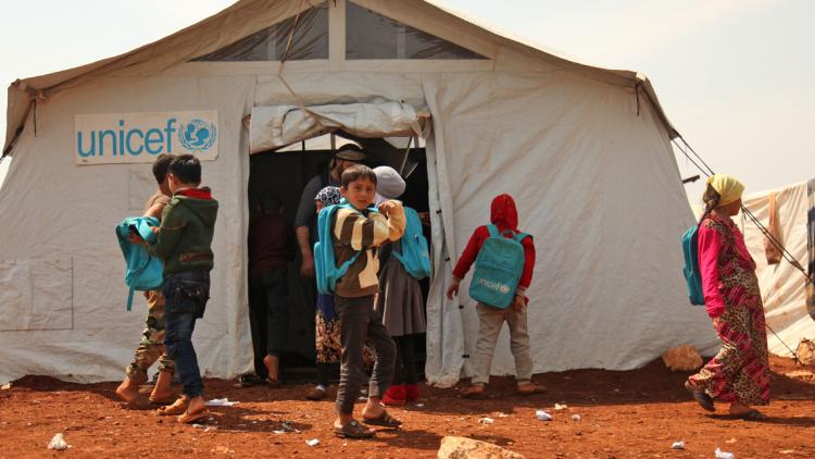 Syrie, enfants, réfugiés, syriens UNICEF crédit : AMER ALHAMWE / AFP - 1280