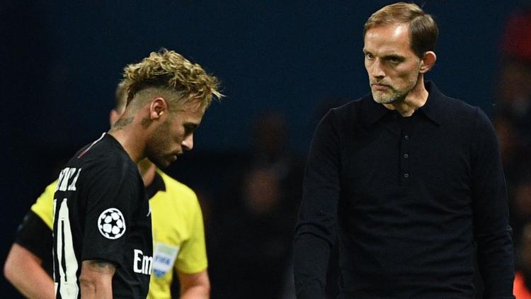 Neymar avec Thomas Tuchel lors du match face à Naples (1280x640) Franck FIFE/AFP