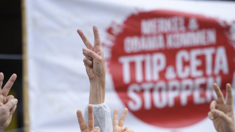 Allemagne, CETA, TAFTA, manifestation Crédit : NIGEL TREBLIN / DPA / AFP - 1280