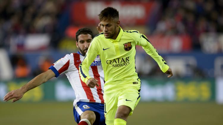Neymar face à l'Atlético Madrid et Raul Garcia (1280x640) Dani POZO/AFP