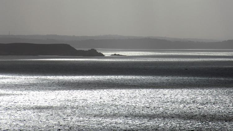 Une vue aérienne de la plage d'Erquy, dans les Cotes d'Armor.
