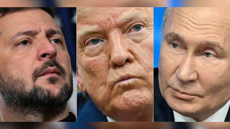 Volodymyr Zelensky, Donald Trump et Vladimir Poutine.